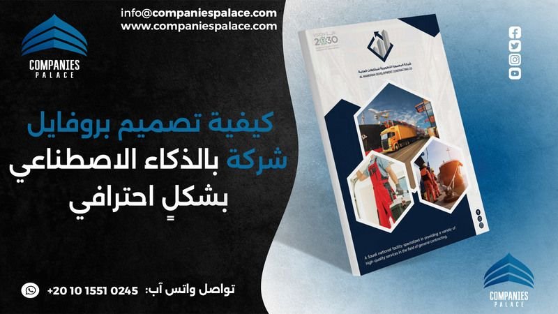 تصميم بروفايل شركة بالذكاء الاصطناعي