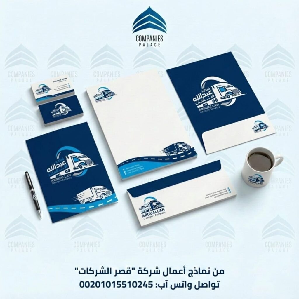 تصميم هوية بصرية احترافية لبناء علامة تجارية وزيادة العملاء هوية بصرية لشركة نقليات وخدمات لوجستية