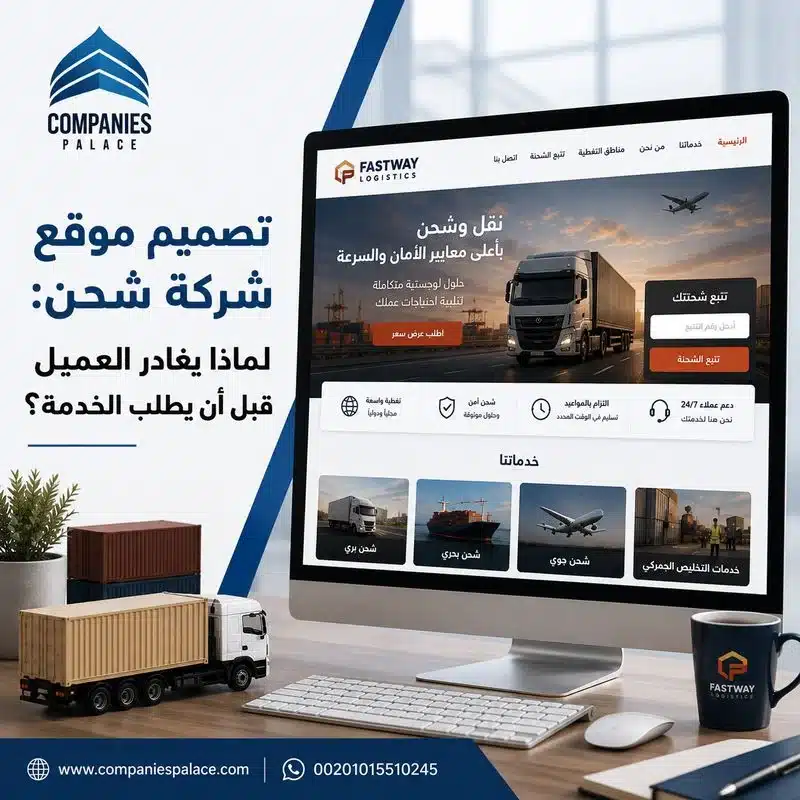 تصميم موقع شركة شحن: لماذا يغادر العميل قبل أن يطلب الخدمة؟ تصميم موقع شركة شحن