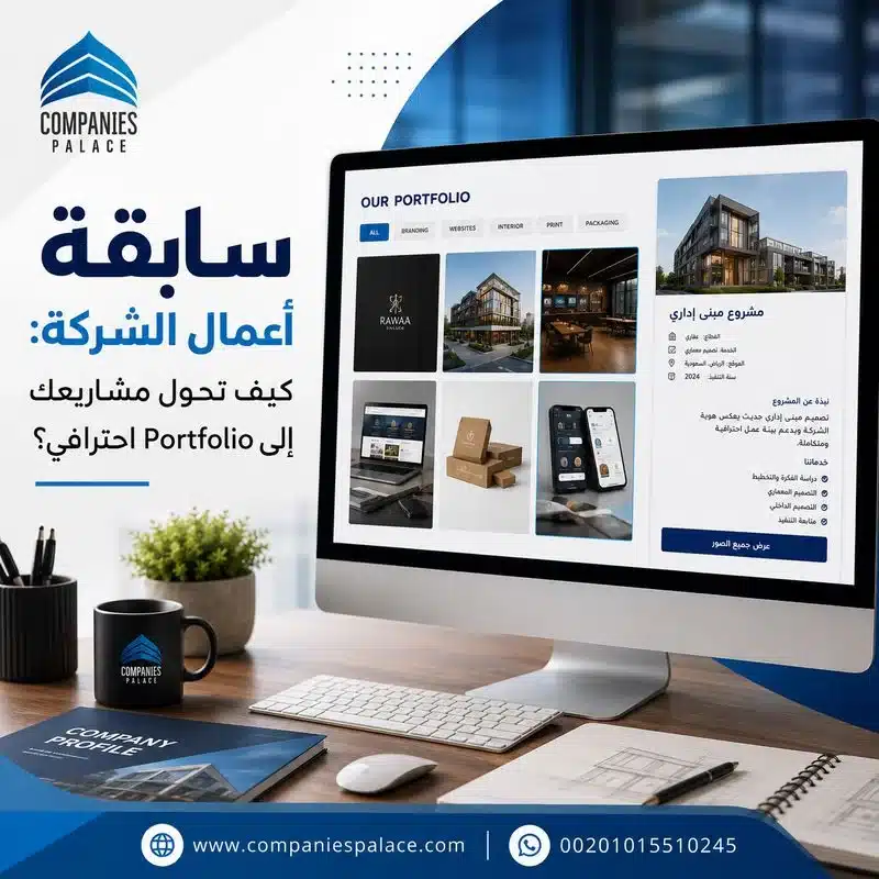سابقة أعمال الشركة: كيف تحول مشاريعك إلى Portfolio احترافي؟ سابقة أعمال الشركة