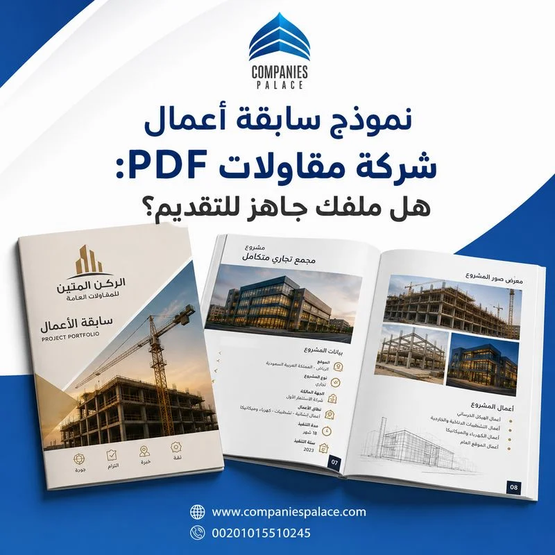 نموذج سابقة أعمال شركة مقاولات PDF