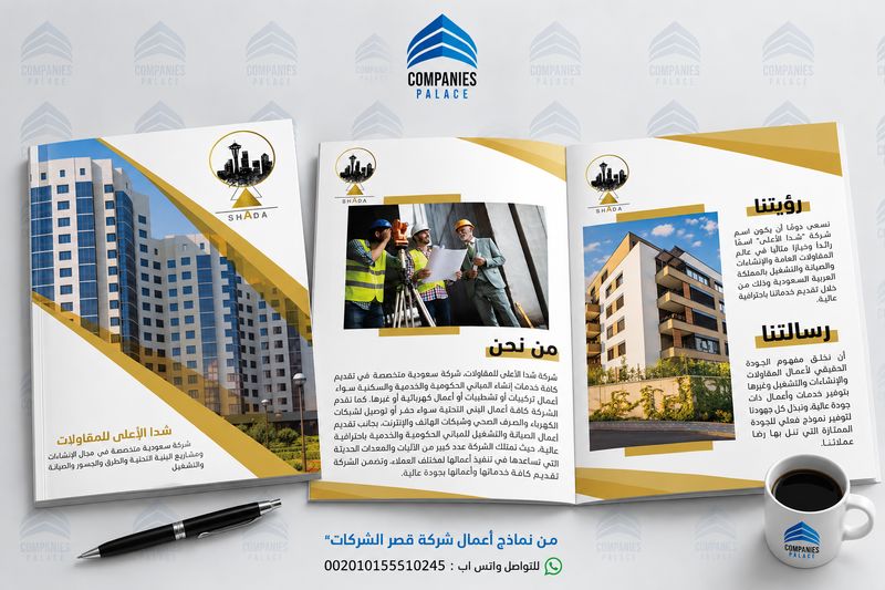 تصميم بروفايل شركة شدا الأعلى